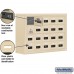 Salsbury Cell Phone Storage Locker - with Front Access Panel - 4 Door High Unit (8 Inch Deep Compartments) - 20 A Doors (19 usable) - Sandstone - Surface Mounted - Resettable Combination Locks
